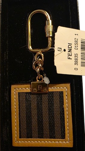 Fendi square leather keychain - leather,