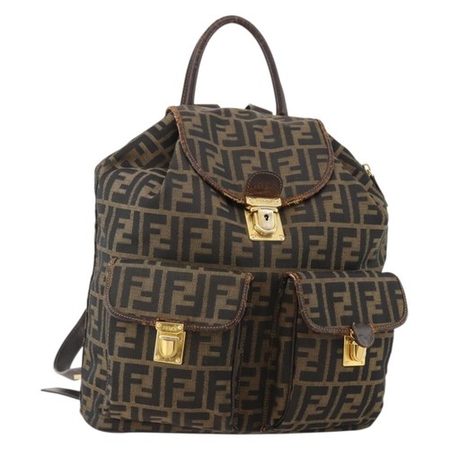Fendi zucca canvas - canvas, backpack